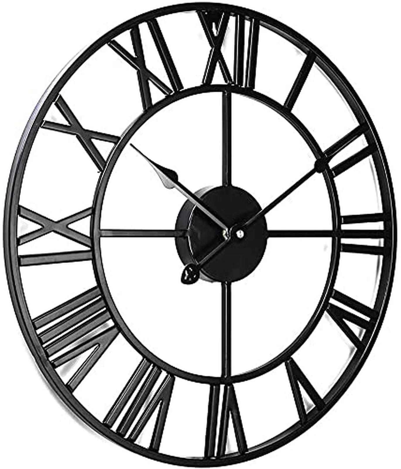Antique Tower 24 inch Large Roman Numeral Wall Clock, Indoor Outdoor Patio Wa...