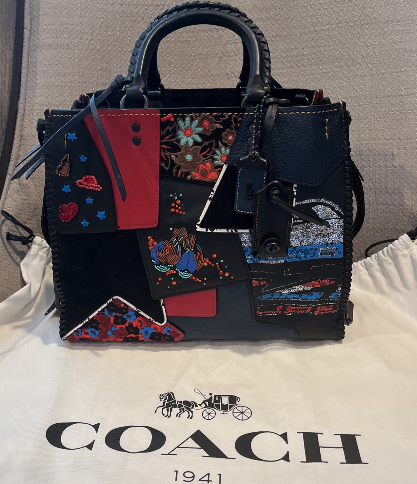 Coach 1941 Rogue 30 Embellished Patchwork Whipsti… - image 1