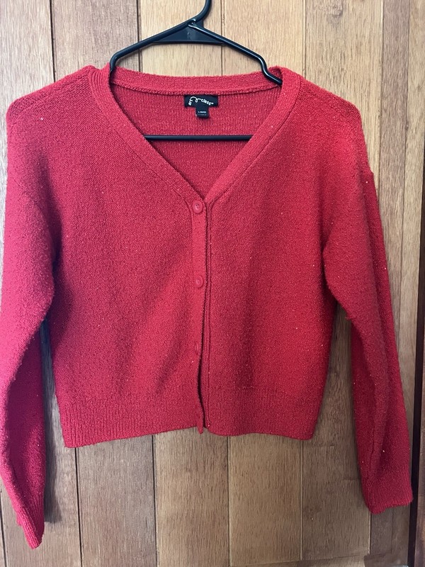 Girls Red Art Class Sweater/cardigan Size Large