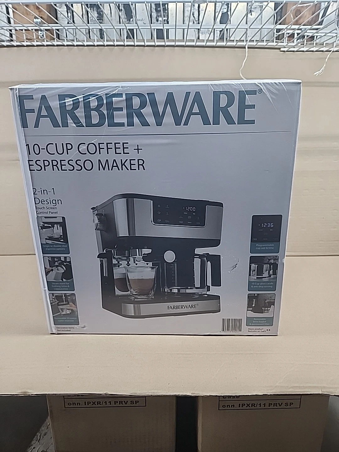 Farberware Dual Brew, 10 Cup Coffee + Espresso Maker/Machine w/Touchscreen, NEW
Opens in a new windo