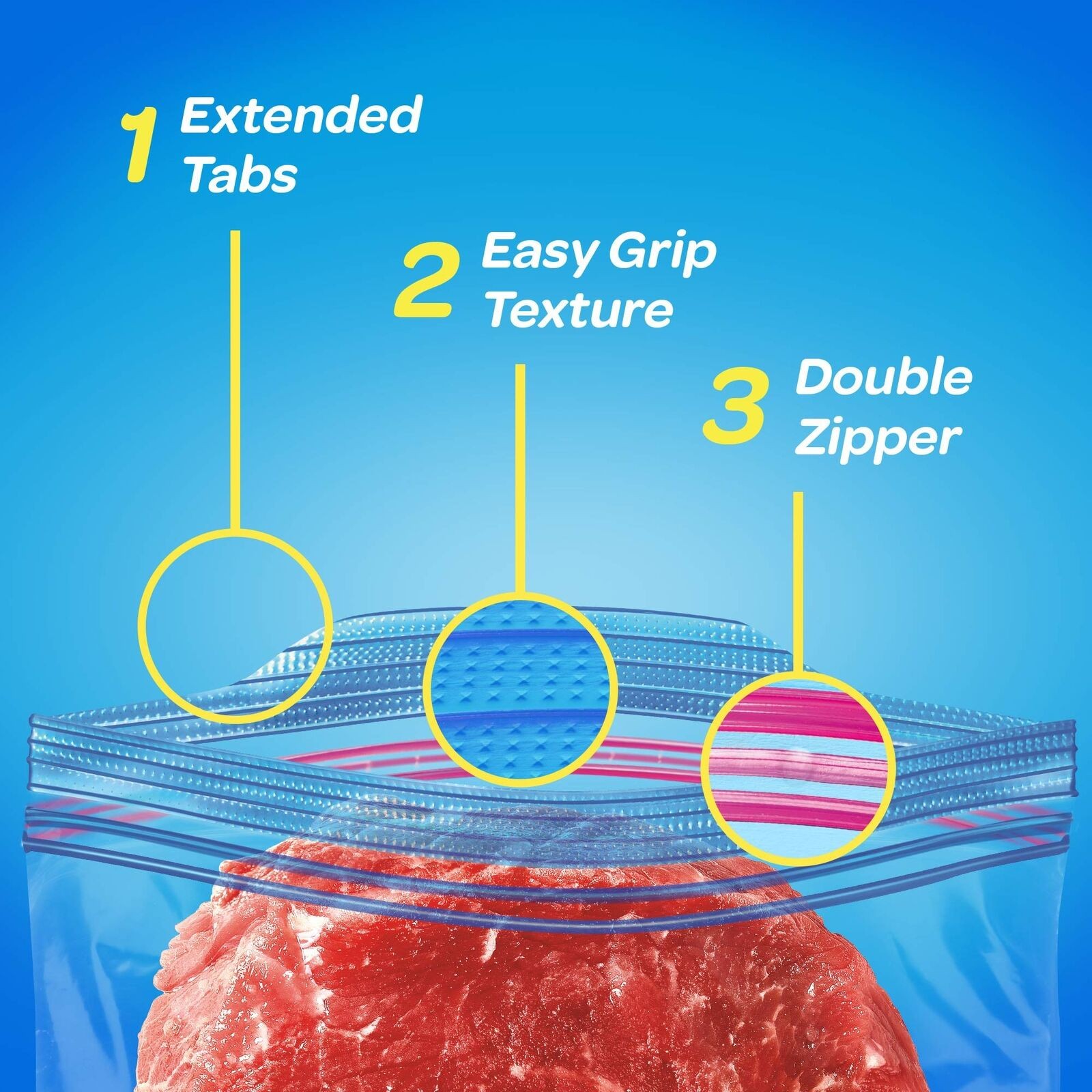 Ziploc Double Zipper Tough Durable Quart Freezer Bags, 216 Count