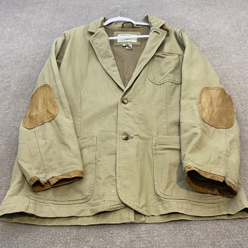 Orvis, Vintage Orvis Jacket Mens 42R Beige Hunting Zambezi Sport Coat Elbow Patch
