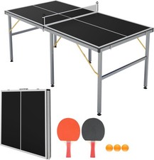 Set tavolo da ping pong pieghevole di medie dimensioni con 2 pagaie 3 palline da interno esterno