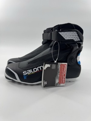 Salomon R/Prolink cross-country ski boots black/blue/white Size 5 U.S Brand New