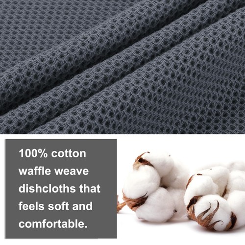 8pcs 100% Cotton Waffle Dish Cloth Kitchen Tea Towel Set for Home Kitchen - Foto 9 di 15