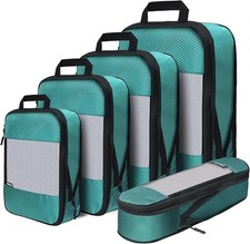 Compression Packing Cubes Set 5 Lightweight Luggage Organizers bags for Travel