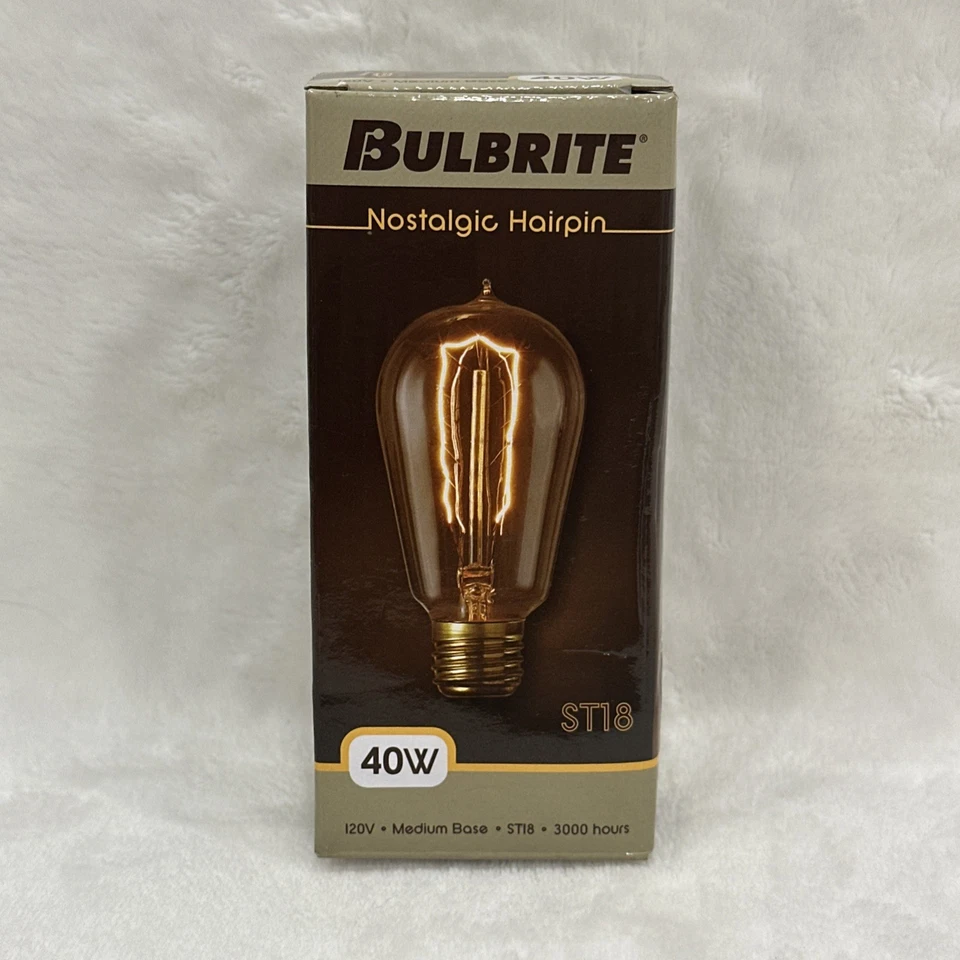BulBrite Teardrop Nostalgic Hairpin Light Bulb Warm White 40 Watts ST18 #134018 - Image 3 of 4