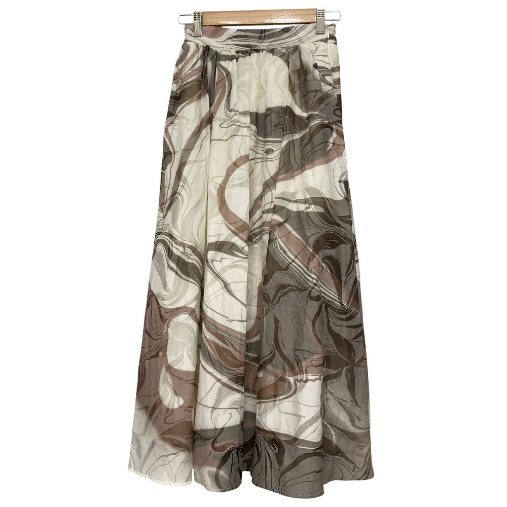AMERI Marble Print Long Skirt, Size S, Off-White … - image 2