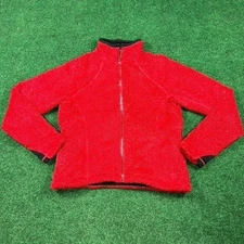 Mountain Hardwear Womens Size Large Fuzzy Red Fleece Full-Zip Jacket