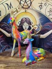 Psychedelic Stag Ornament Set 2pc - Deer Animal Gift