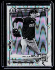 2021 Bowman Draft #BDC-141 Jackson Wolf Chrome Black & White RayWave Refractor