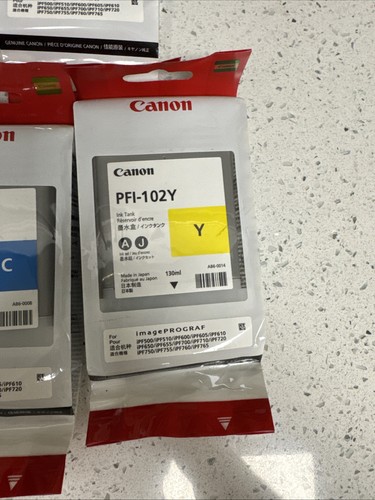2017-2019 GENUINE SET 5 Canon PFI-102 MBK/CYMK INK IPF500 IPF600 IPF700 - 第 4/8 張圖片