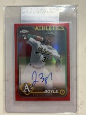 Joe Boyle 2024 Topps Chrome Update Red Refractor Auto ROOKIE RC 1/5