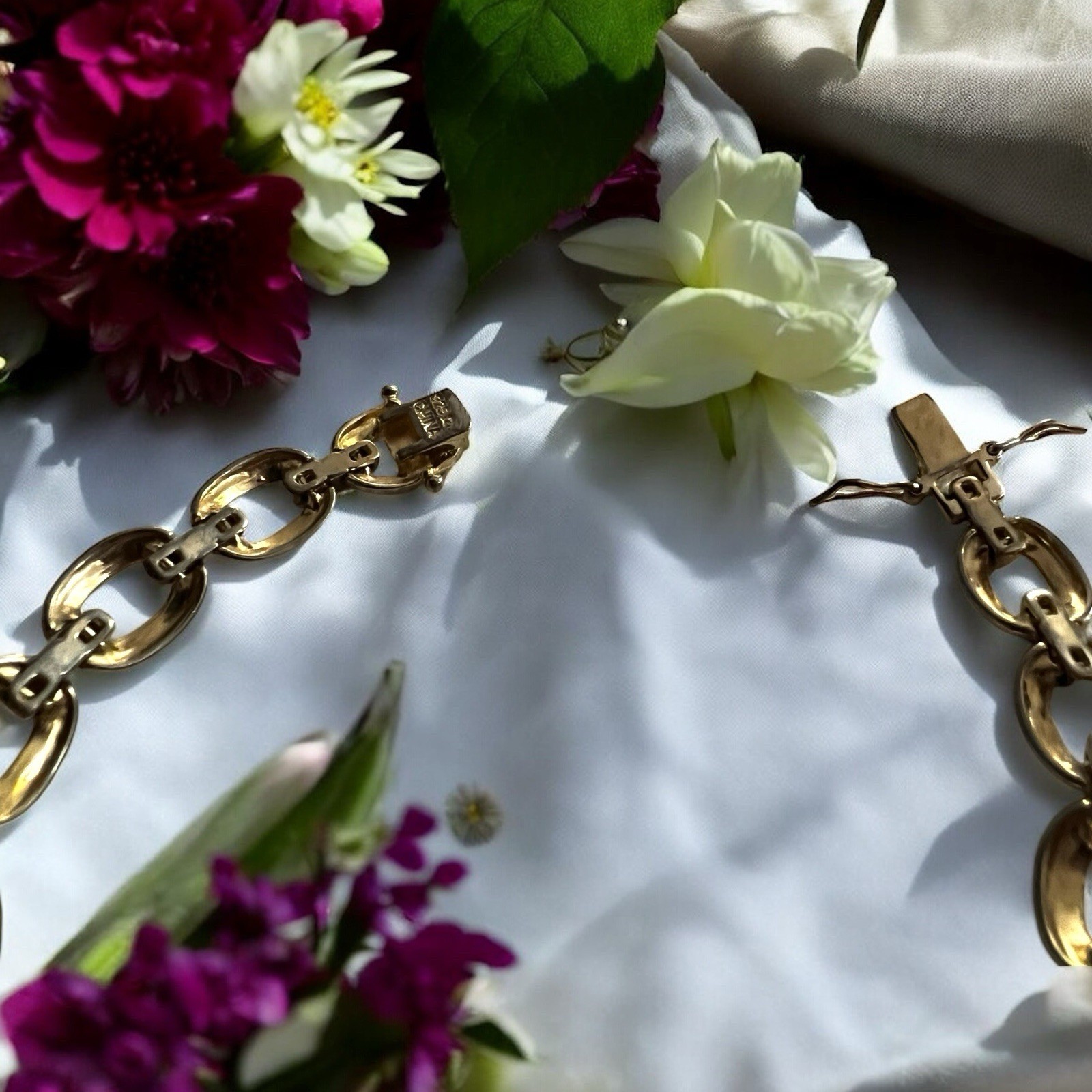 Solid Sterling Silver, .925 Intricate Flat Oval L… - image 19