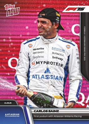Topps Now Formula 1 2025 - Card 064 - Carlos Sainz - Atlassian Williams Racing