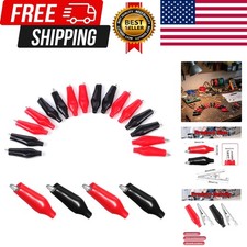 20 PCS Insulated Alligator Clips, Red and Black Alligator Clips Electrical Batte