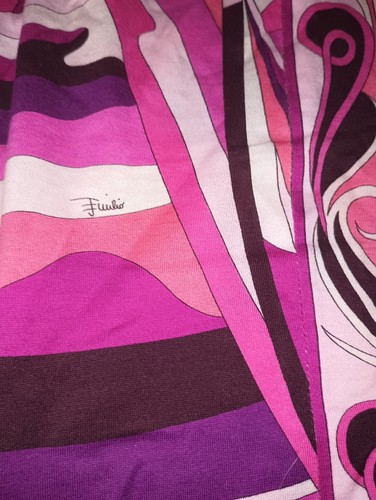 EMILIO PUCCI Firenze V-Neck Abstract pink Top 6 VGC - Picture 9 of 13