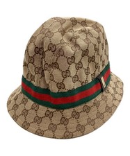 Gucci Bucket Hat GG Canvas Sherry Line Beige Unisex Authentic