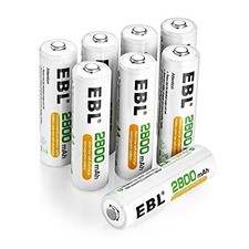 EBL 2800mAh Rechargeable Battery AA 8 Pack, High Capacity 1.2V NIMH AA 2.61 per battery