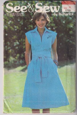 5769 BUTTERICK See & Sew - DRESS - Sz 10 B 32.5''