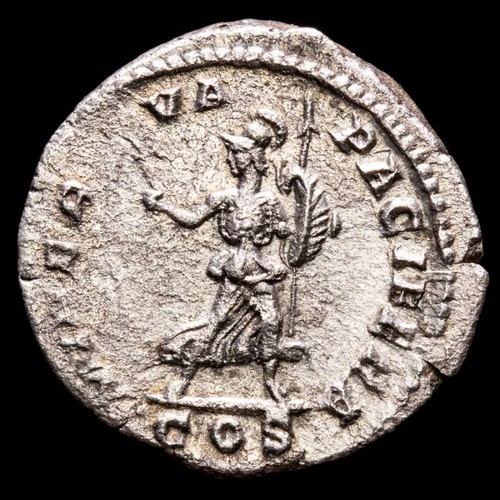 *Lucernae* Geta Caesar Denarius MINERVA PACIFERA / COS Rome 205-208 A.D. - Picture 2 of 3