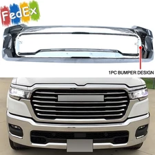 Fits For Dodge RAM 1500 2025-On Front Lower Bumper Face Bar Cover Steel Chrome