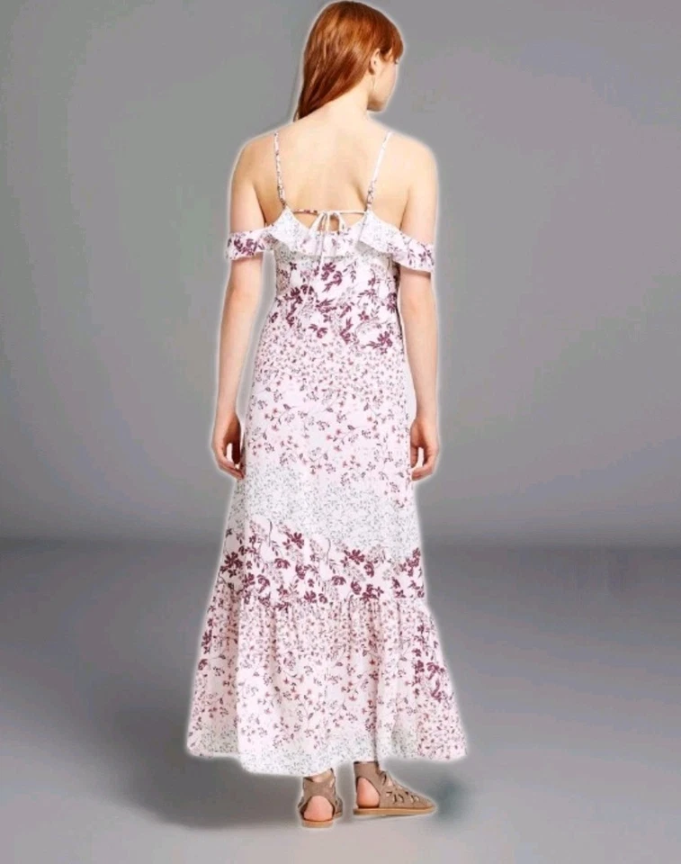 Xhilaration Y2K Babydoll Maxi Dress Woman XXL Floral Tiered Boho Fairy Feminine - Image 4 of 4