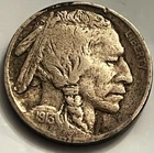 1913 Type 1 Buffalo Nickel First Year Mound Reverse Rim Damage BN1542