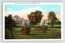 Vintage Pasadena High School California Lithograph Postcard