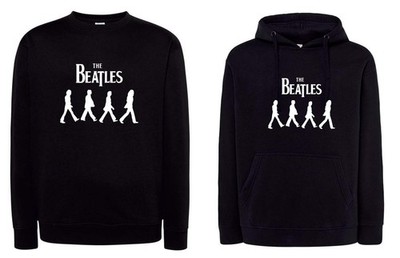 Beatles Abbey Road Cover Sweatshirt Schwarz Rockmusik mit Kapuze oder Rundhals 60 70