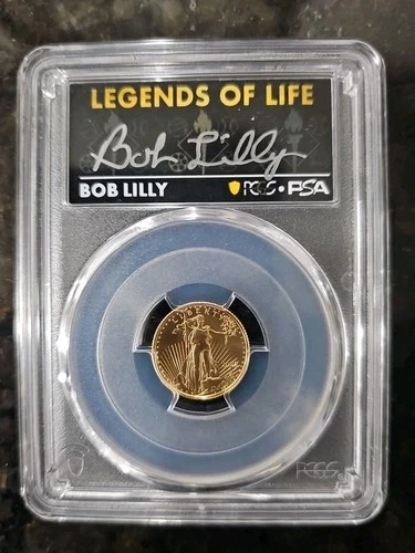 2022 $5 American gold Eagle PCGS First Day Of Issue MS70 Bob Lilly