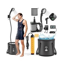 Portable Shower with Heater 1500W Camping Water Heater with Shower Head 3 Spray