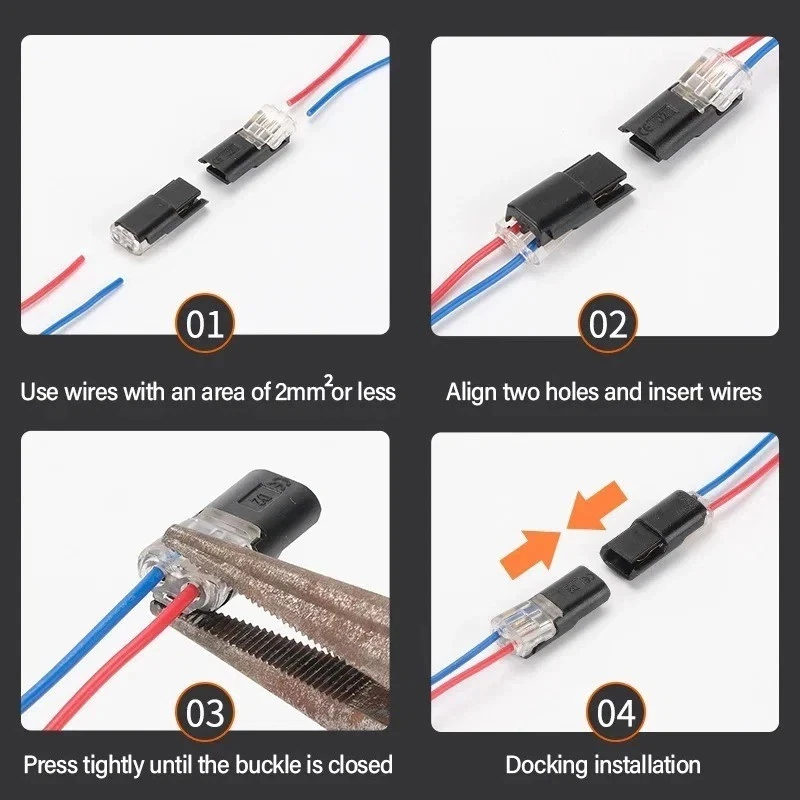 100X 12V 2Pin Cable Wire Connector Plug Waterproof Sealed For Electrical Car UK - Image 4 of 4