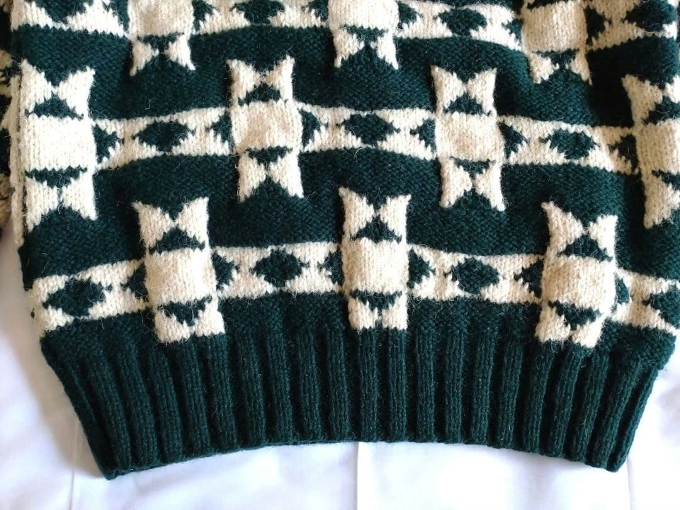 Ralph Lauren Polo Country Hand Knit Sweater 90s Vintage L Green USED - Image 4 of 4