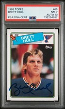 1988 Topps Brett Hull Rookie Card RC PSA 7 DNA AUTO 10 #132264817. rookie card picture