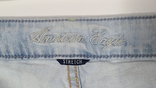 American Eagle Jeans Womens Sz 8 Light Blue Stretch Pants Skinny Distressed - Picture 15 of 16