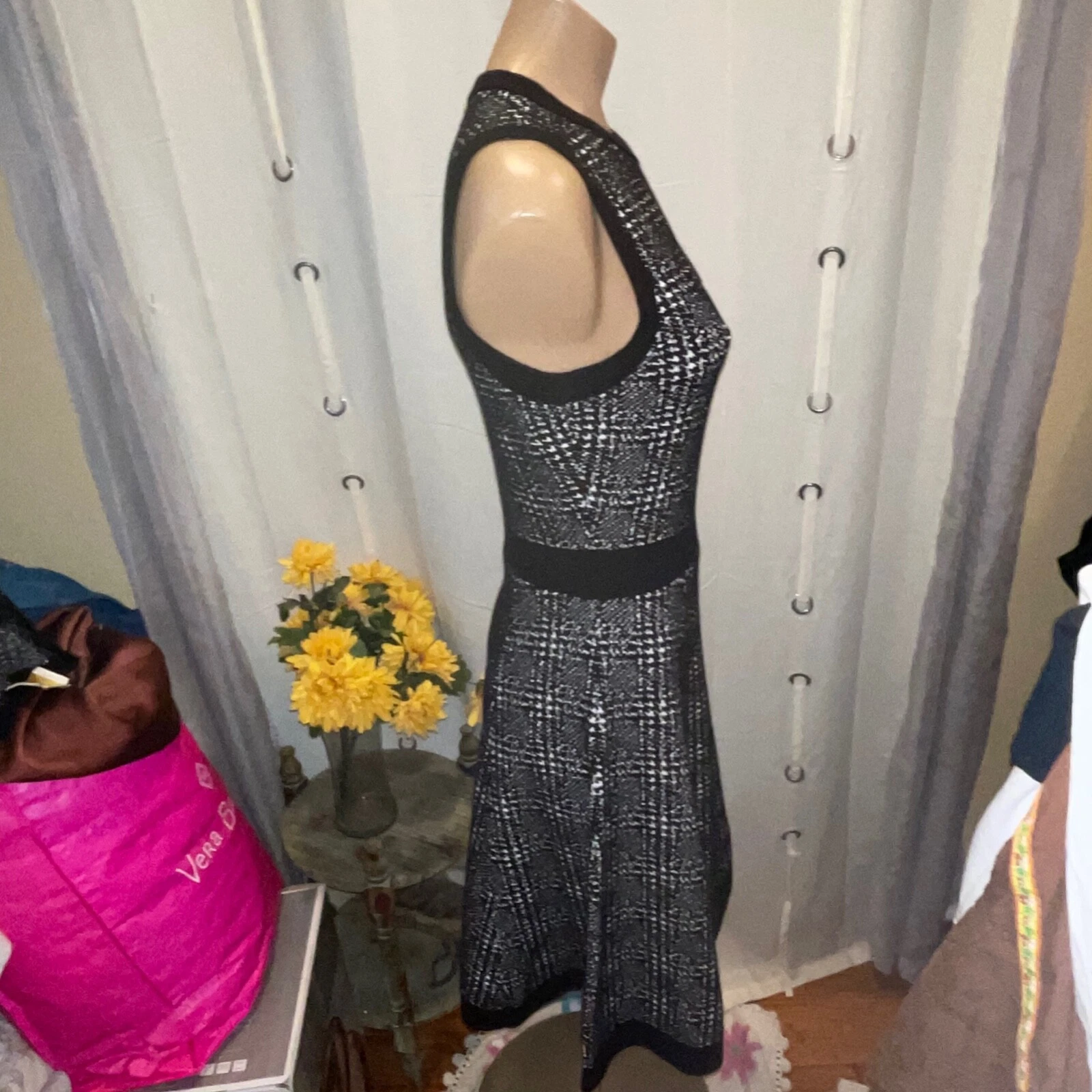 Gonna intera Kate Spade nero bianco lavorato a maglia mod West taglia XS NUOVO CON ETICHETTE