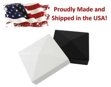 True 6x6 (155mm x 155mm) Plastic Pyramid Vinyl Fence Post Cap Black or White