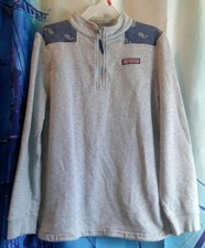 "VINEYARD VINES" Classic 1/4 Zip SHEP SHIRT Sweatshirt Whales Kids Sz 14