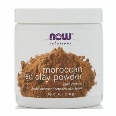 NOW Moroccan Red Clay Powder 6 oz Facial Mask Cleanser Sensitive Skin