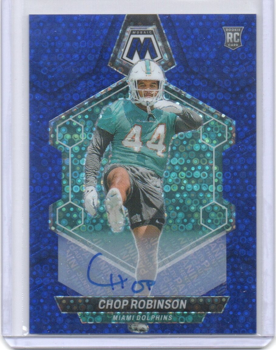 2024 Mosaic No Huddle - CHOP ROBINSON RC Rookie Autographs Mosaic Blue Disco SP