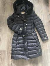 Bnwt Burberry Black Down Quilted Fox Fur Jacket / Coat Women’s L/ Uk12