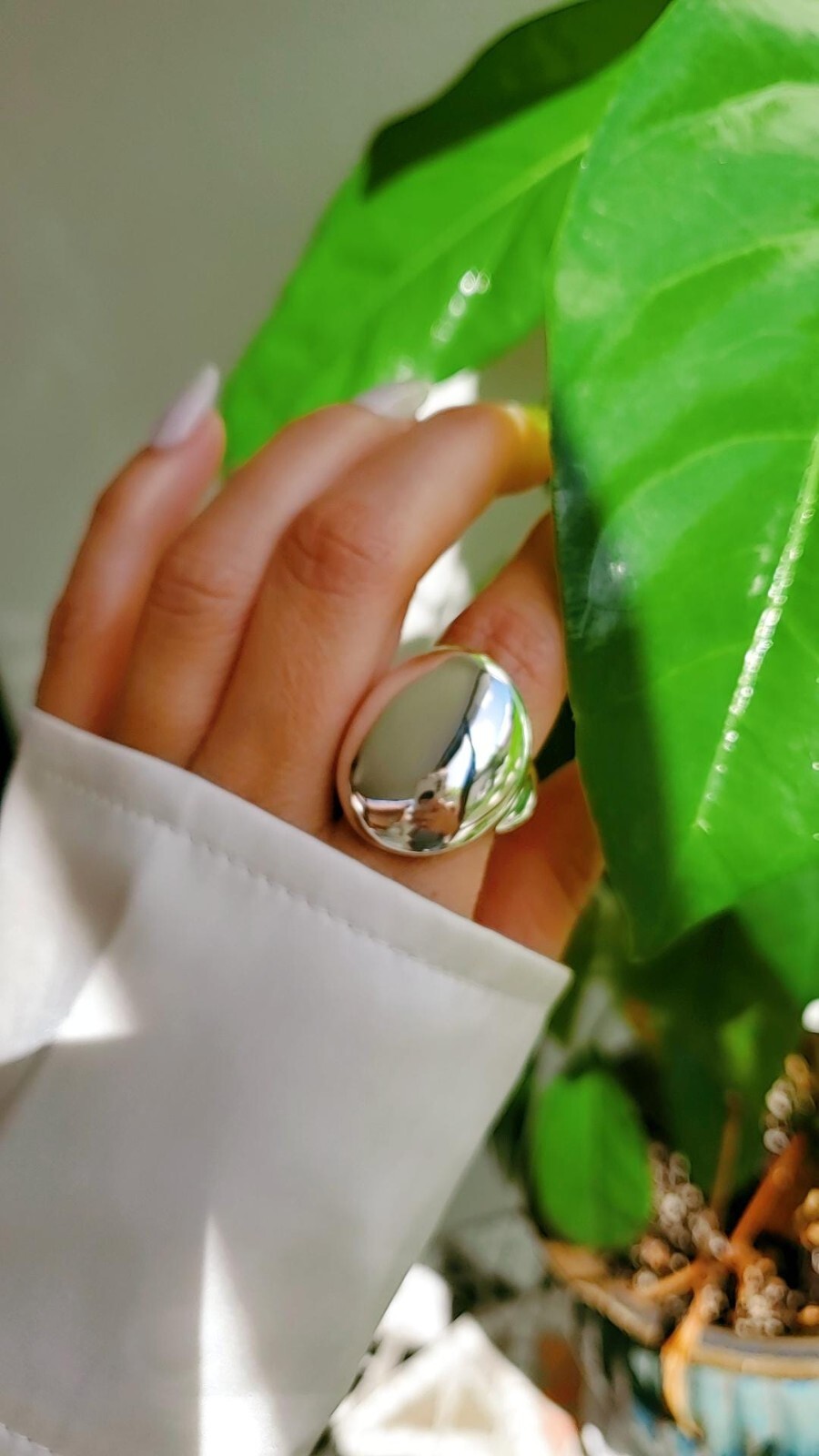 Large Bold Sterling Silver Dome Ring - Chunky Electroform Dome ...