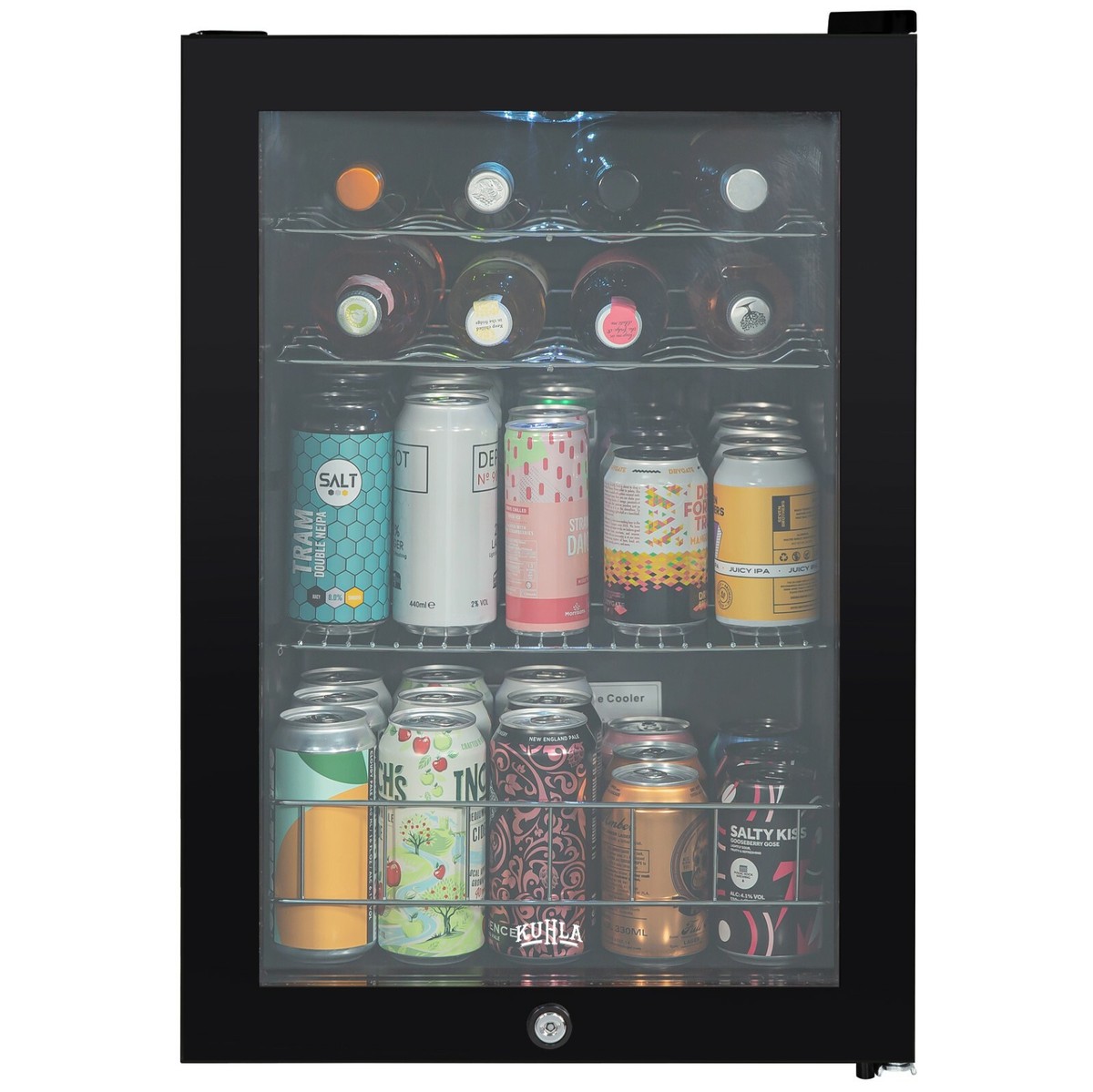 Kuhla Drinks Mini Fridge 62L Table Top Wine Drink Cooler with Lock KBC2B  Black