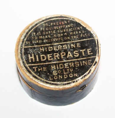 Rare Vintage 1960's Cardboard Box Container Hidersine Hiderpaste Peg Paste