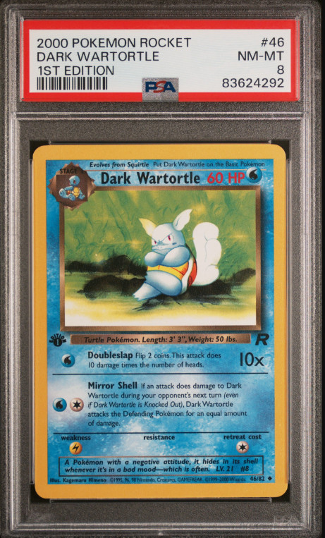 2000 Team Rocket #46 Dark Wartortle PSA 8 NM Mint 1st Edition Pokemon