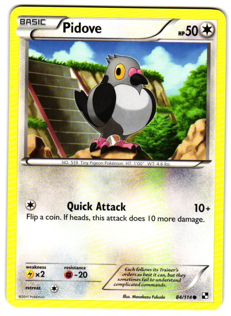 Pokemon Black and White Pidove #84/114 Common Lightly played