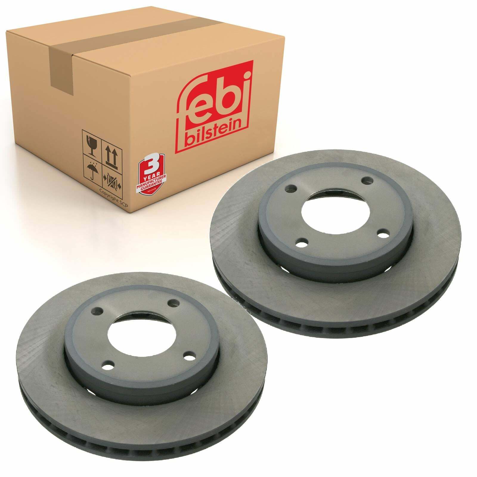 Pair of Front Brake Disc Fits Mitsubishi Colt Plus Smart Forfour Mode ...