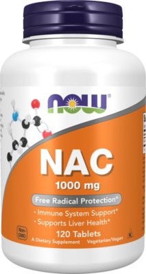 NOW Foods NAC 1000mg Schutz durch freie Radikale & Immununterstützung 120 Tabletten