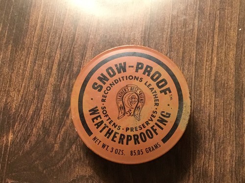 Vtg Snow Proof Leathers Best Friend Weatherproofing Tin 3 Oz | eBay